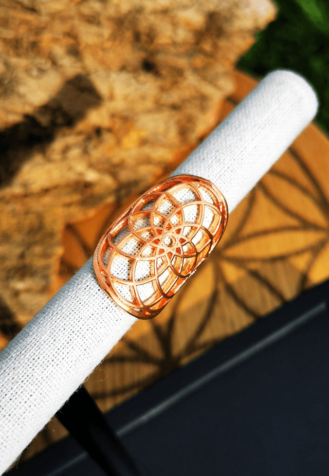Bague graine de vie laiton couleur cuivre