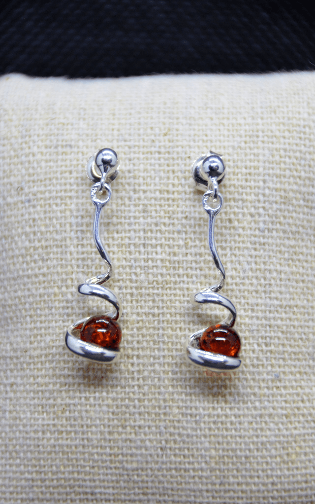 Boucles d'oreilles en ambre & argent