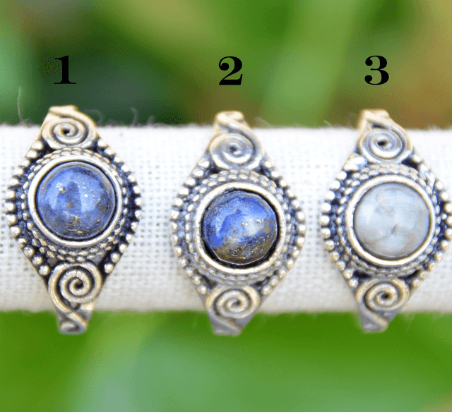 Bague avec lapis lazuli (au choix)