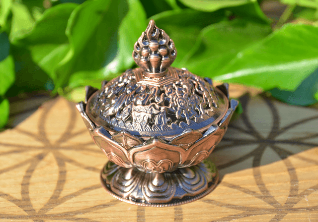 Brûleur d’encens Lotus couleur cuivre