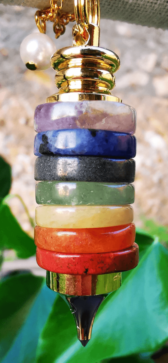Pendule pierres dures couleurs 7 Chakra