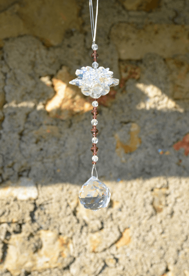 Lotus et sphère en cristal Feng Shui